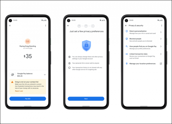 google pay privacy