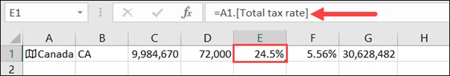Click a cell to see what type of data it contains in the Formula Bar.