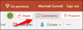 Click Comments.