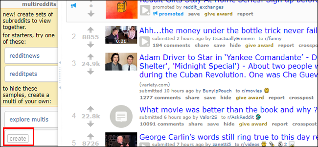Reddit Creating Multireddits