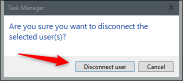 Click Disconnect User.