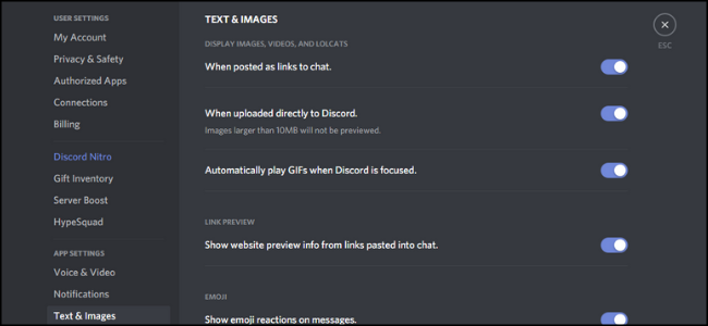 Discord Text and Images