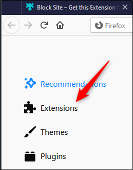 Click Extensions.