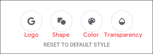 The Customize Widget menu options.