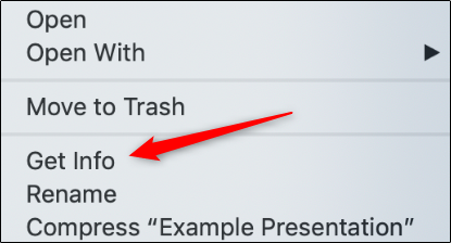 Click Get Info.