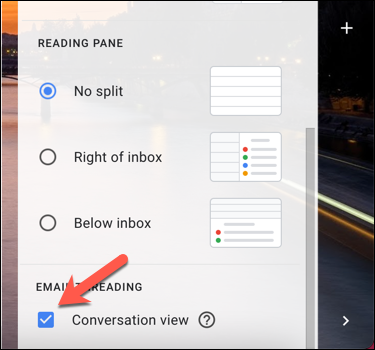 In Gmail's Quick Settings panel, uncheck the Conversation View option to disable this view.