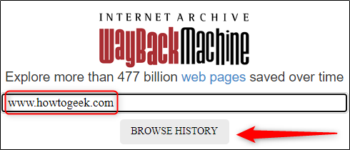 Internet Archive's wayback machine url