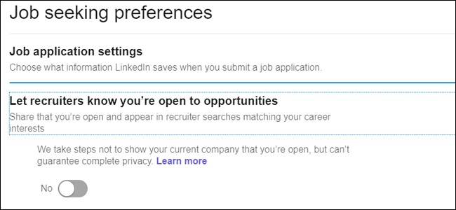 Job Seeking Preferences Open to Opportunities
