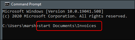 Open invoices folder command