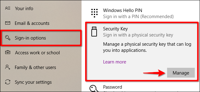Windows 10 Remove Security Key