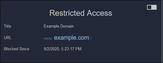 The Restricted Access message in Firefox.