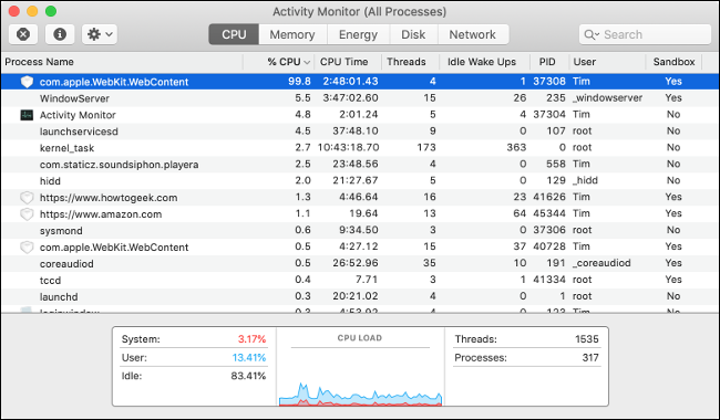 Kill Processes Using Too Much CPU With Activity Monitor