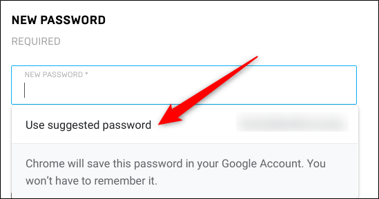 Click Use Suggested Password.