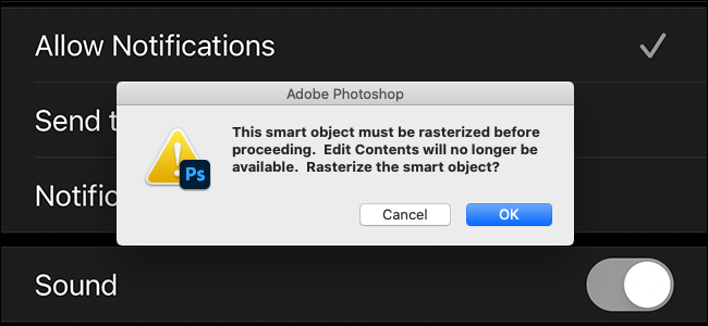 preview image showing annoying rasterize smart object dialog box