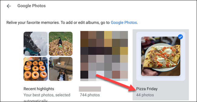 choose google photos albums