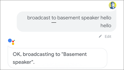 broadcast to speaker