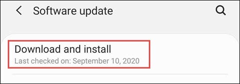 samsung download and install update