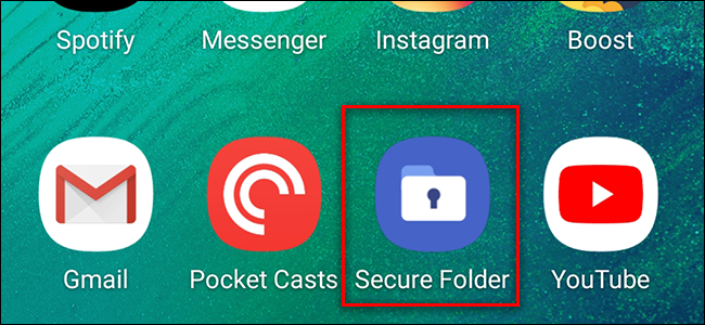 Samsung Secure Folder Home Screen