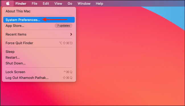 Click the Apple, and then click System Preferences.