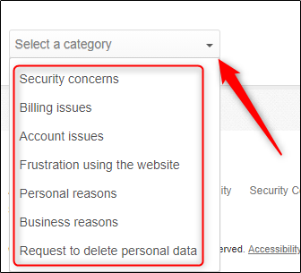 Select a category for why you're leaving