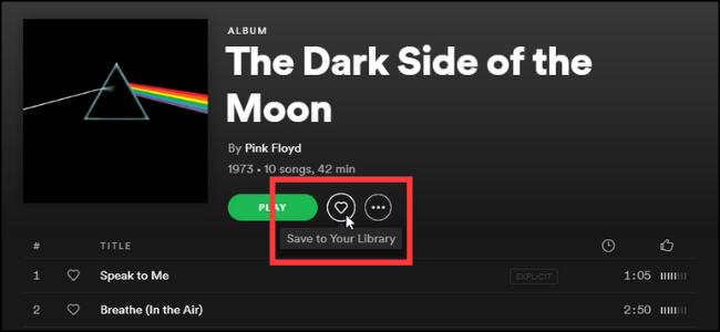 Spotify Saving Albums