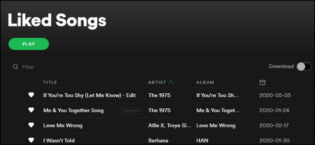 Spotify Liked Songs