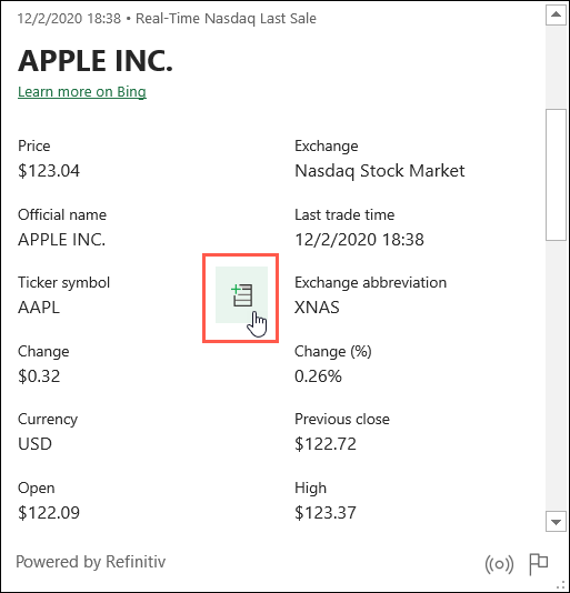 Click Extract to Grid to Add Data