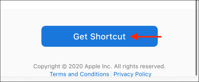 Tap Get Shortcut