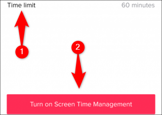 Tap Time Limit, choose a time limit, and then tap Turn on Screen Time Management.