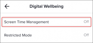 Tap Screen Time Management.