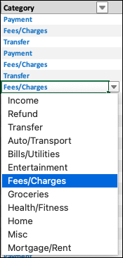 Change a Category for a transaction