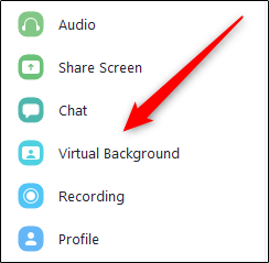 Click Virtual Background in the Zoom Settings menu.