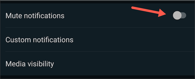 Mute notifications of a WhatsApp chat