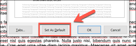 Click the Set As Default option at the bottom of the window to apply your changes to the document as a whole, or to all future documents.