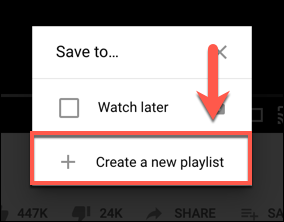 Click Create a new playlist to create a new YouTube playlist
