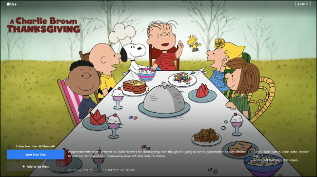A Charlie Brown Thanksgiving on Apple TV+