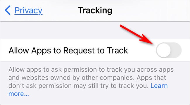 In iPhone settings, switch Allow Apps to Request to Track off.