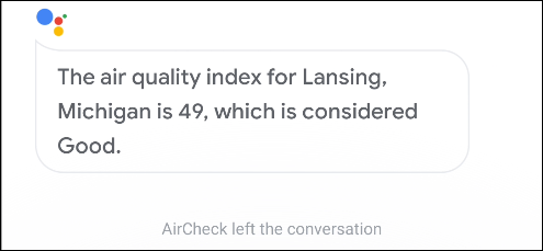 google assistant aircheck action