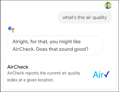 google assistant aircheck action