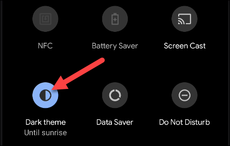 using the dark theme toggle