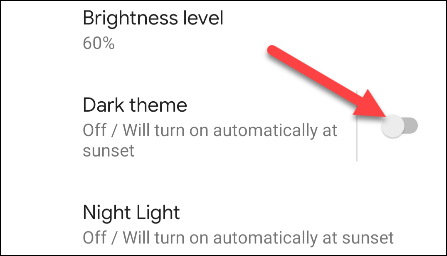 turn on dark theme