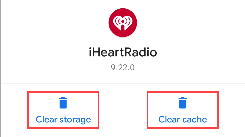 clear storage or clear cache