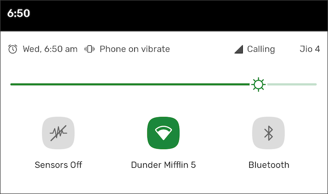 Sensors Off quick settings tile on Android