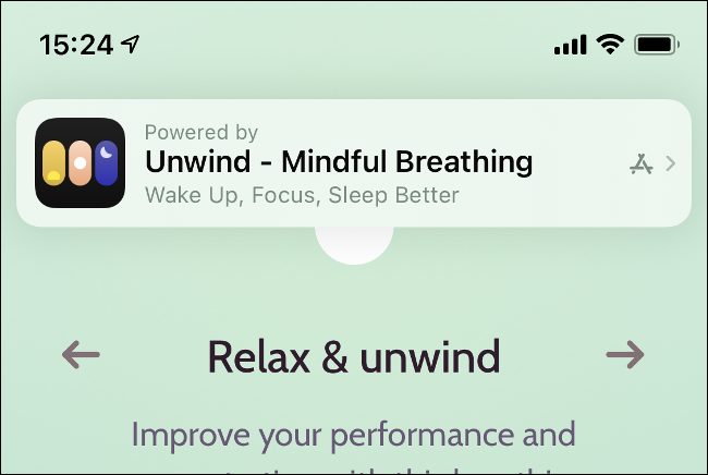 Unwind iPhone App Clip