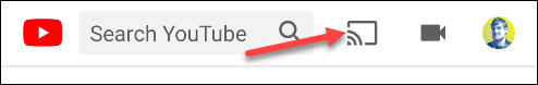 Tap the Google Cast icon in YouTube.