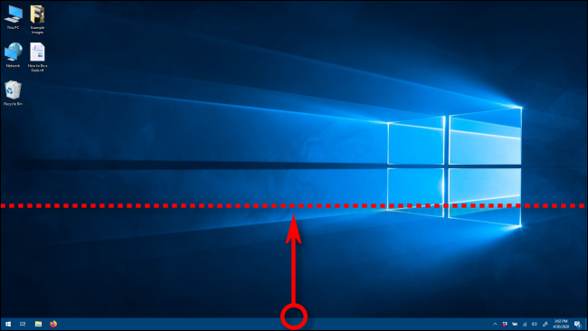 Changing the height of the taskbar in Windows 10