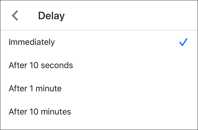 Choose a delay period