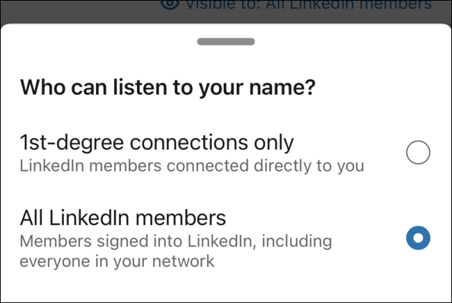Choose who can listen to your name pronunciation