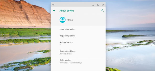 android settings on a chromebook