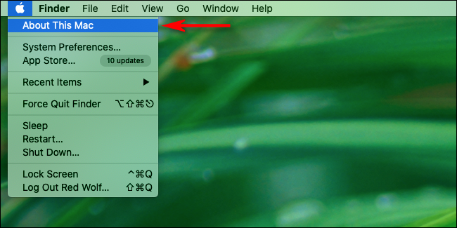 Click on About this Mac in the Apple Menu